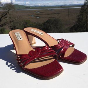 Brighton Red Heart Trixie Leather Sandals Heels 10